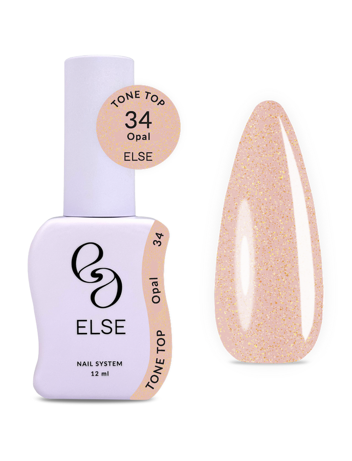 ELSE x Chillax. Tone top, glow Opal, #34, 12 ml. Топ із блиском опалу — ELSE, NAILSMADE