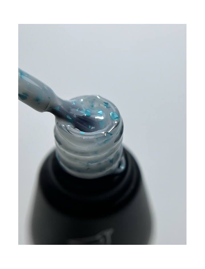 SILLER Base Terrazzo №6, світло-блакитна з бірюзовою поталлю, 8 ml #2