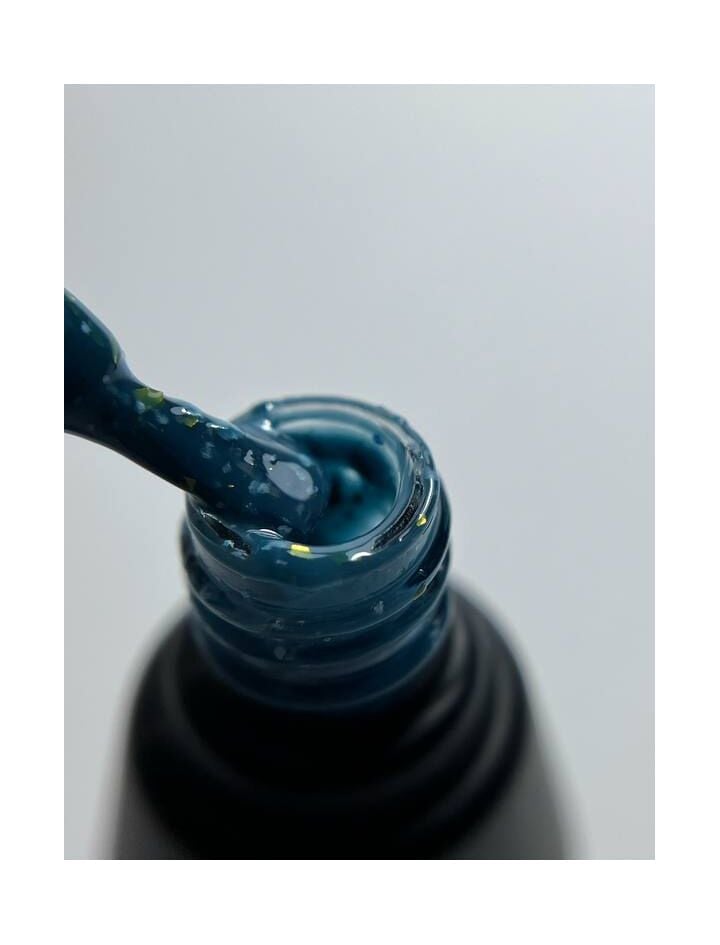 SILLER Base Terrazzo №9, темно-лазурний з блискучою поталлю, 8 ml #2
