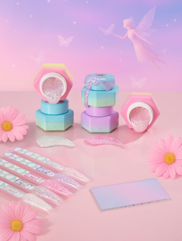 You Are Cute. Builder Gel #30, 15 ml, гель для нарощування з блискучими частинками #6