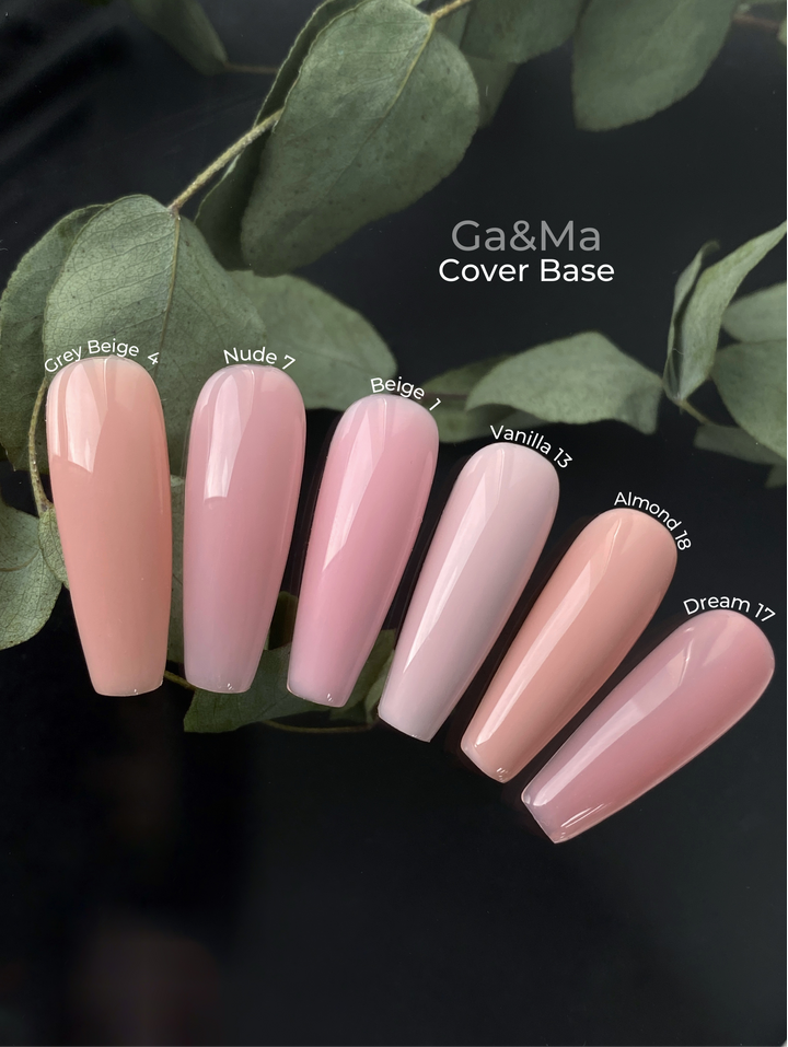 GA&MA. Cover base #18, ALMOND, 15 ml (формула одного шару) #4