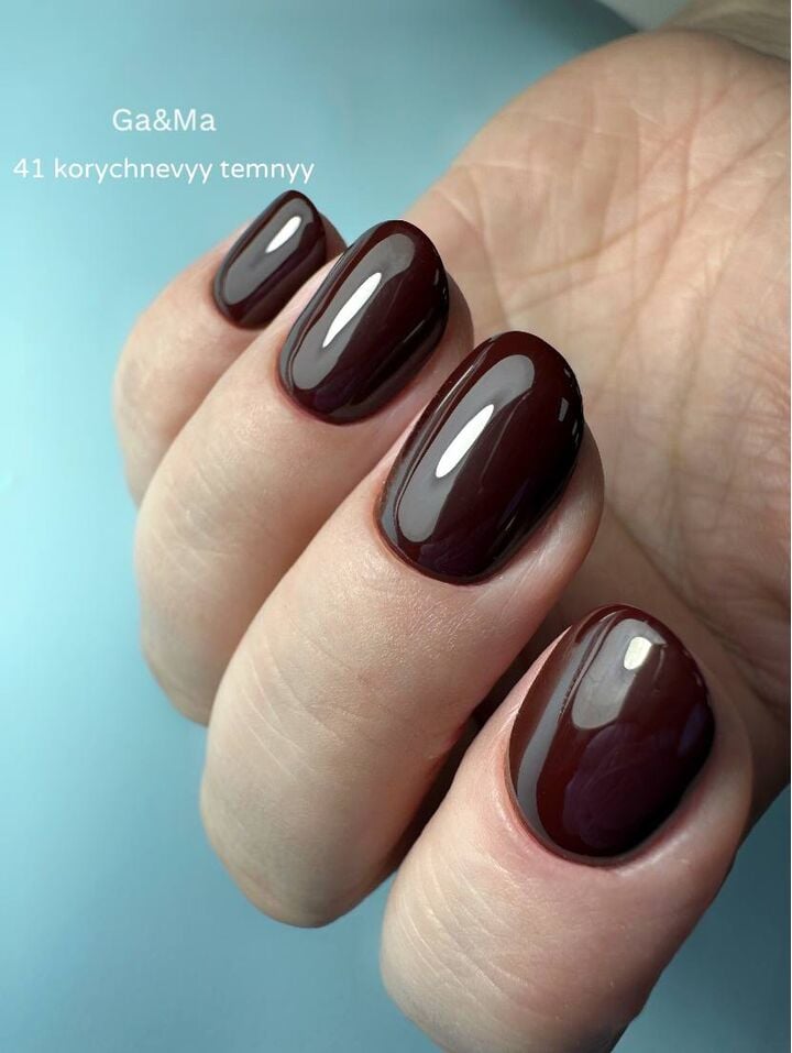 GA&MA. Gel polish #41 DARK BROWN, 10 ml, гель-лак, коричневий темний (оновлений) #4