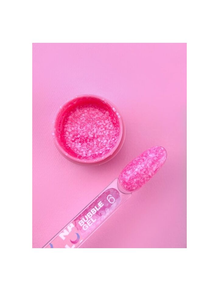 LUNAmoon. Bubble Gel #6, 5 ml, гель для дизайну з блискучими частинками #3