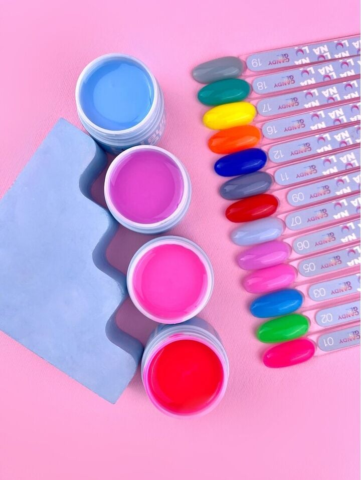 LUNAmoon. Candy Builder Gel #1 Bright pink, 15 ml, żel modelujący, jaskrawy różowy #4