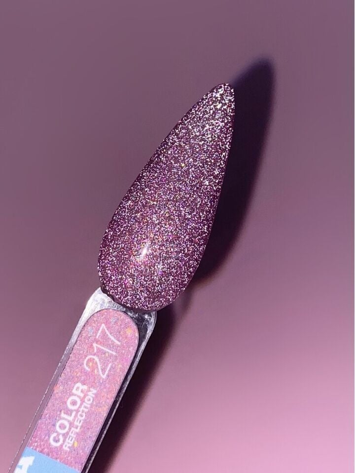 LUNAmoon. Reflection Gel Polish #217, 13 ml, світловідбиваючий гель-лак #4