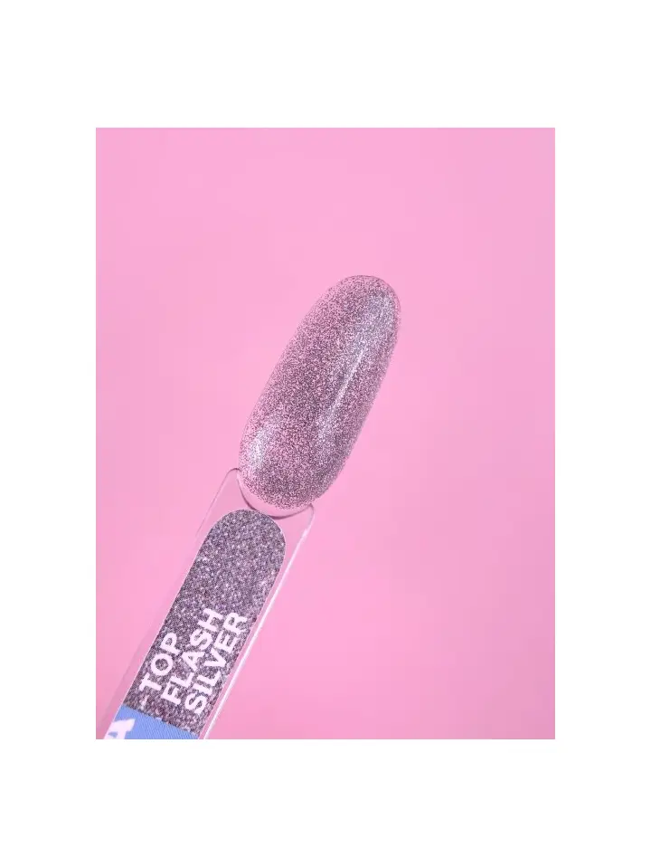 LUNAmoon. Flash Silver Top Coat, Reflective, 13 ml, світловідбиваючий топ #3