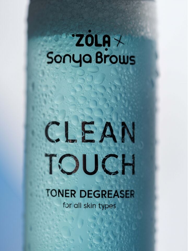 ZOLA x Sonya Brows. Brow & Lash Toner-degreaser, Clean Touch, 150 ml. Тонер-знежирювач для брів та вій #2