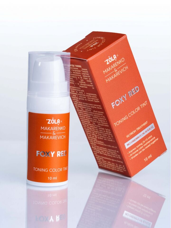ZOLA x Makarenko x Makarevich. Eyebrow Toning Color Tint, Foxy Red, 10 ml. Тонуюча фарба для брів, рудий #5