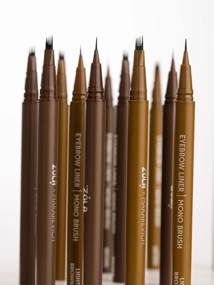 ZOLA x Makarevich. Eyebrow Liner, Mono Brush, Light Brown. Лайнер для брів з моно-пензлем, світло-коричневий #5