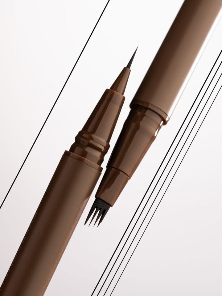 ZOLA x Makarevich. Eyebrow Liner, Quard Brush, Brown. Лайнер для брів з квадро-пензлем, коричневий #3