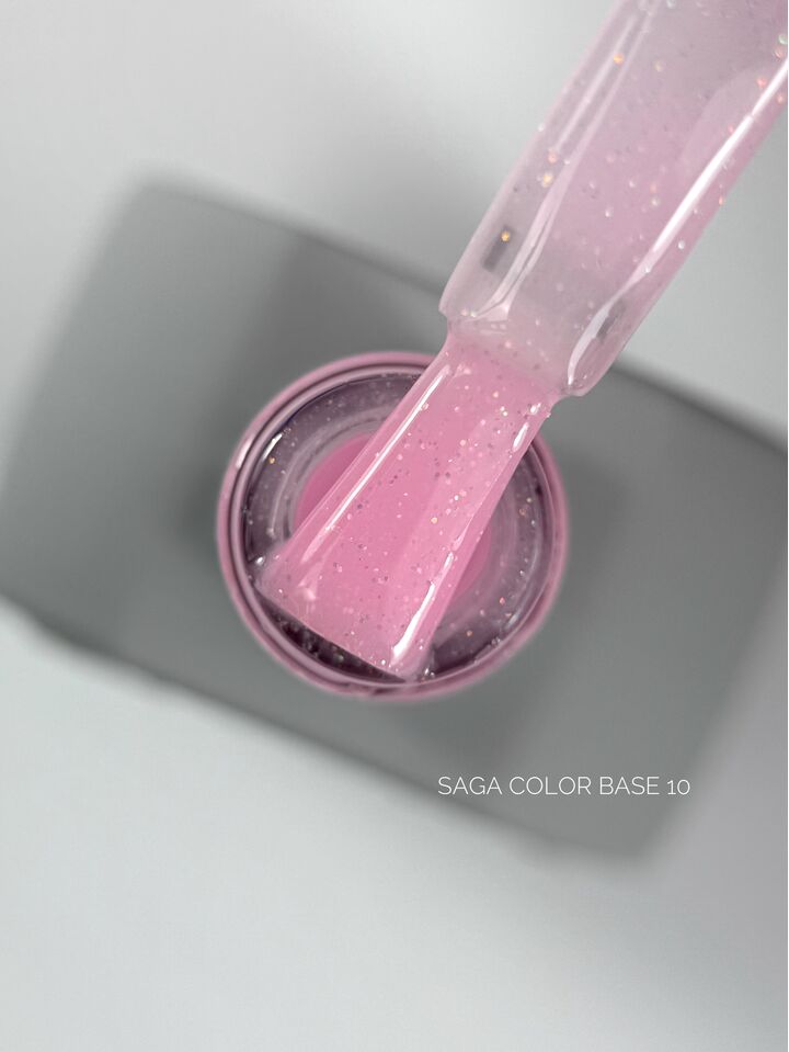 SAGA. Color base, #10, 10 ml. Кольорова база з шимером #1