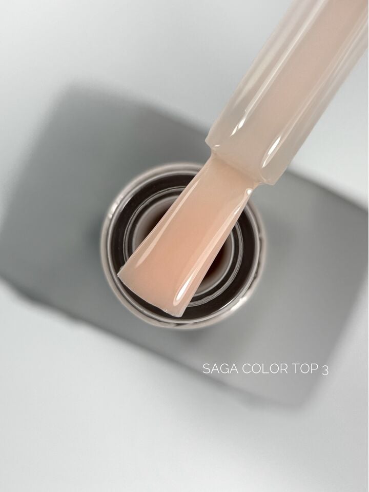 SAGA. Color Top, no wipe, #3, 10 ml. Кольоровий топ без липкого шару #1