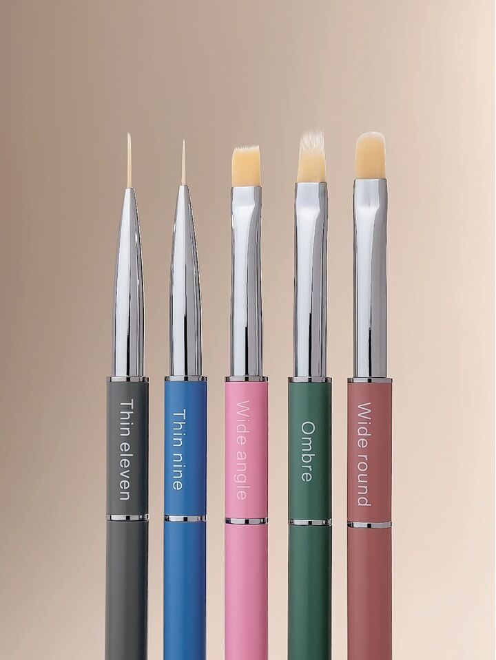 HEYLOVE. Nail Brushes Set, Zestaw pędzli 5 sztuk #3