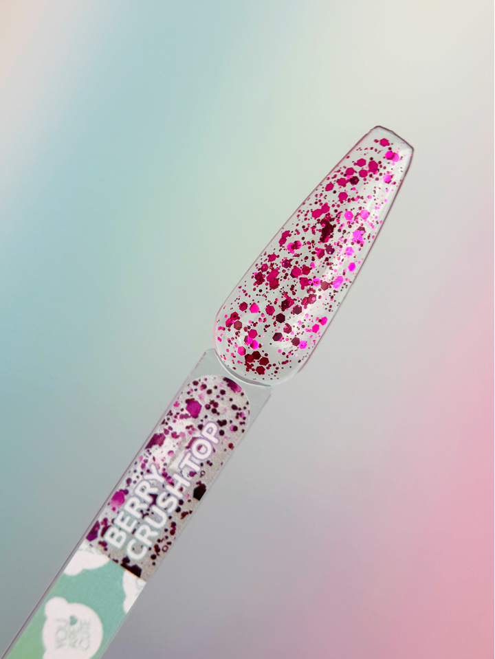You Are Cute. Berry Crush Top Coat, 5 ml, топ з контрастними ягідними пластівцями — You Are Cute, NAILSMADE