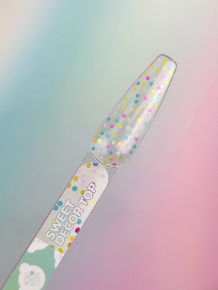 You Are Cute. Sweet Decor Top Coat, 5 ml, топ з кольоровим конфетті — You Are Cute, NAILSMADE