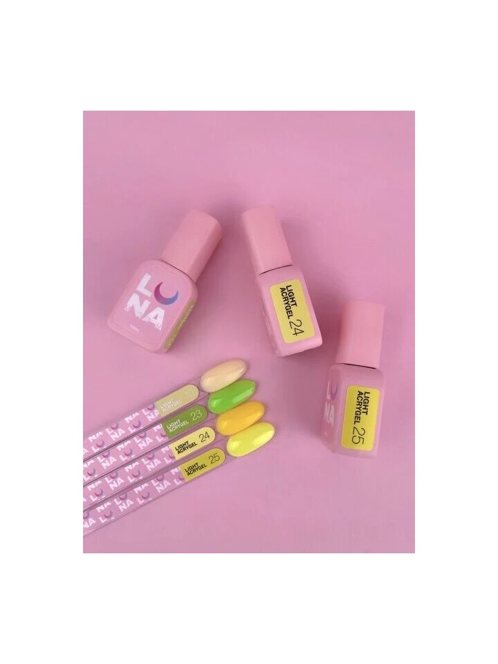 LUNAmoon. Light Acrygel #23 Neon green, 13 ml, gel líquido, verde neón #3