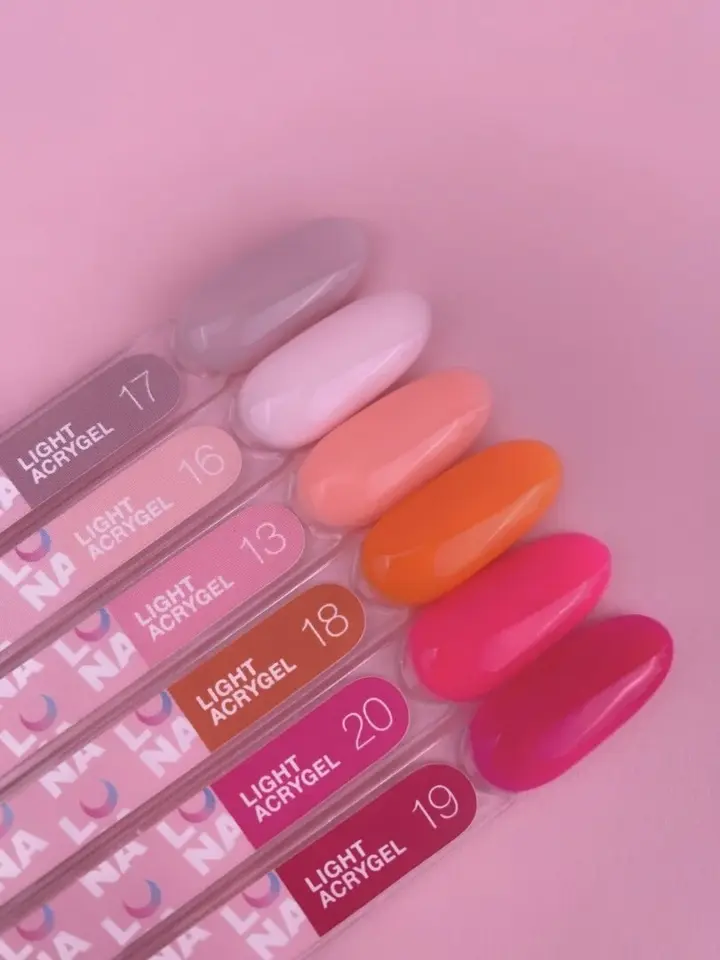 LUNAmoon. Light Acrygel #20 Neon pink, 13 ml, gel líquido, neón rosa #5
