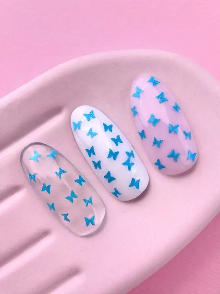 LUNAmoon. Blue Butterfly Top Coat, 13 ml, top con farfalle blu #3