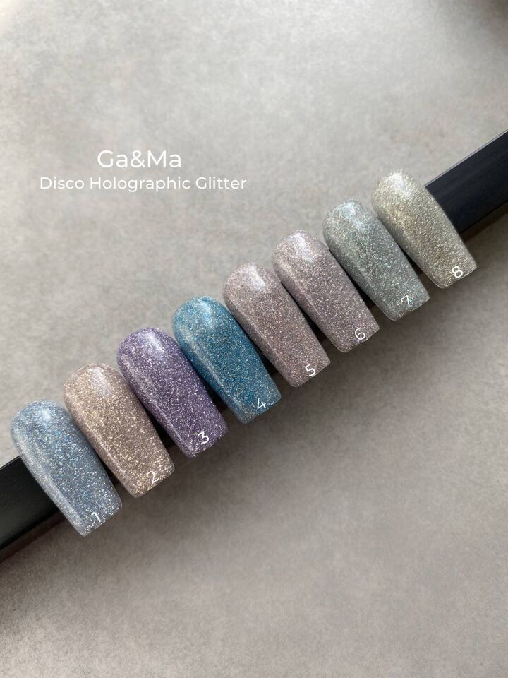 GA&MA. Reflective Gel polish, HOLOGRAPHIC GLITTER #1, 10 ml, гель-лак світловідбиваючий ( попередня упаковка) #4