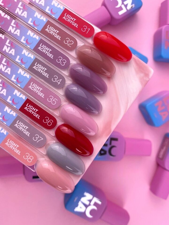 LUNAmoon. Light Acrygel #32 Dark rose beige, 13 ml, рідкий гель, темний бежевий з рожевим підтоном #5