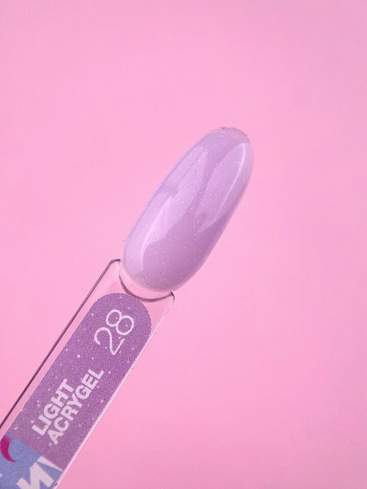 LUNAmoon. Light Acrygel #28 Lila claro con brillo, 13 ml, gel líquido, lila claro con brillo #2