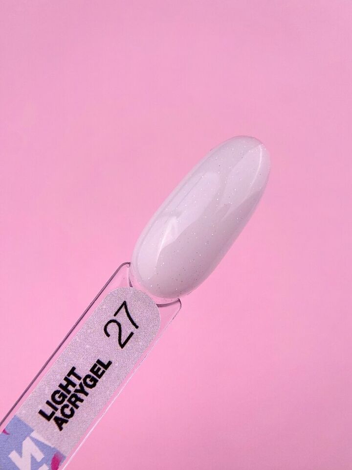 LUNAmoon. Light Acrygel #27 Milky with shimmer, 13 ml, рідкий гель, молочний з шимером #2