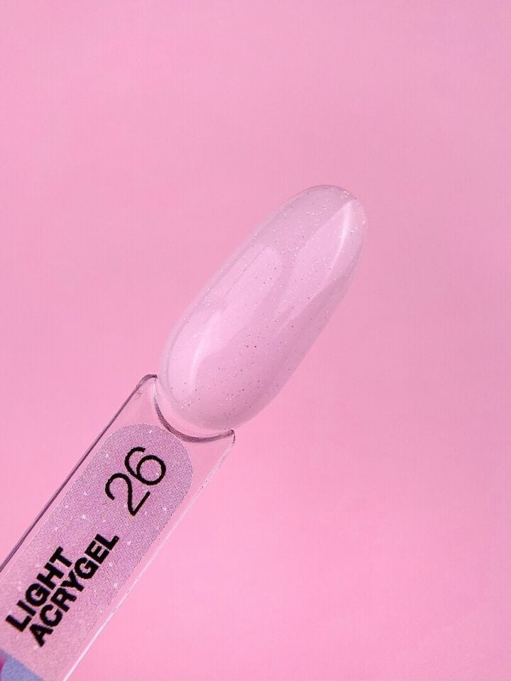 LUNAmoon. Light Acrygel #26 Rosa claro con brillo, 13 ml, gel líquido, rosa claro con brillo #2