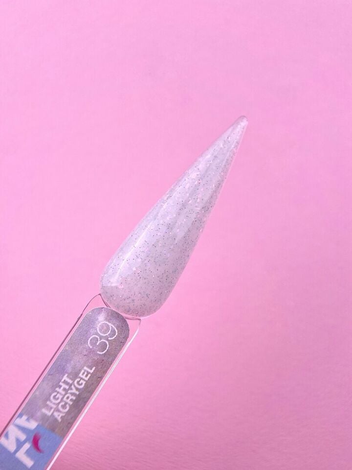 LUNAmoon. Light Acrygel #39 Milky shimmer, 13 ml, gel liquide réfléchissant la lumière, laiteux avec shimmer #3