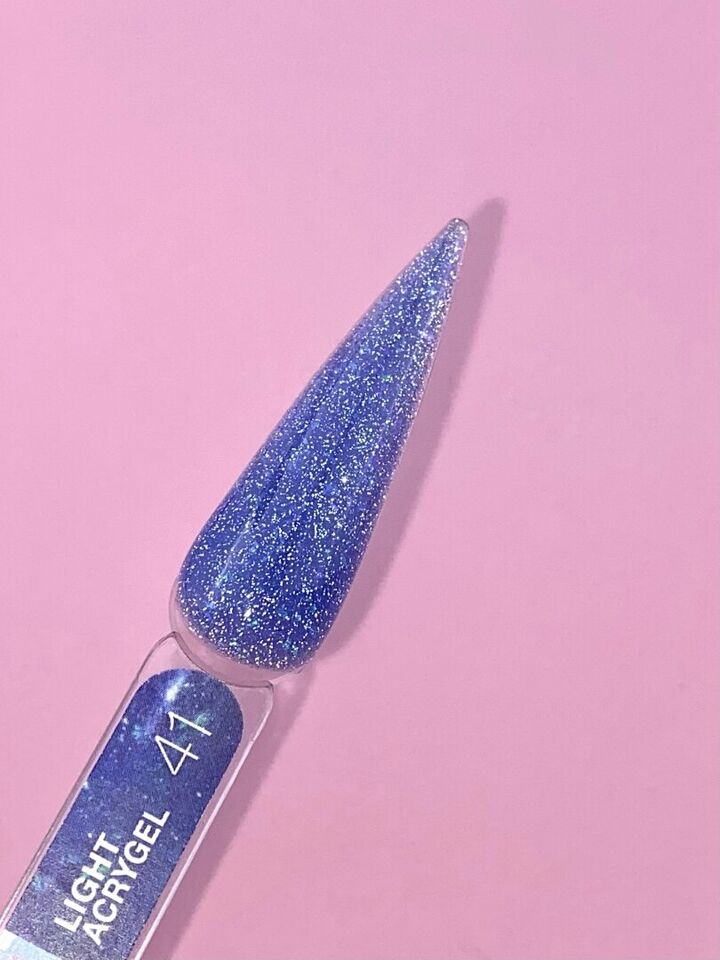 LUNAmoon. Light Acrygel #41 Dark blue shimmer, 13 ml, світловідбиваючий рідкий гель, темно-синій з шимером #4