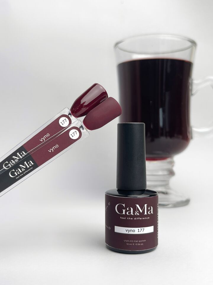 GA&MA. Gel polish #177 WINE, 10 ml, Gel-Lack, Wein #2