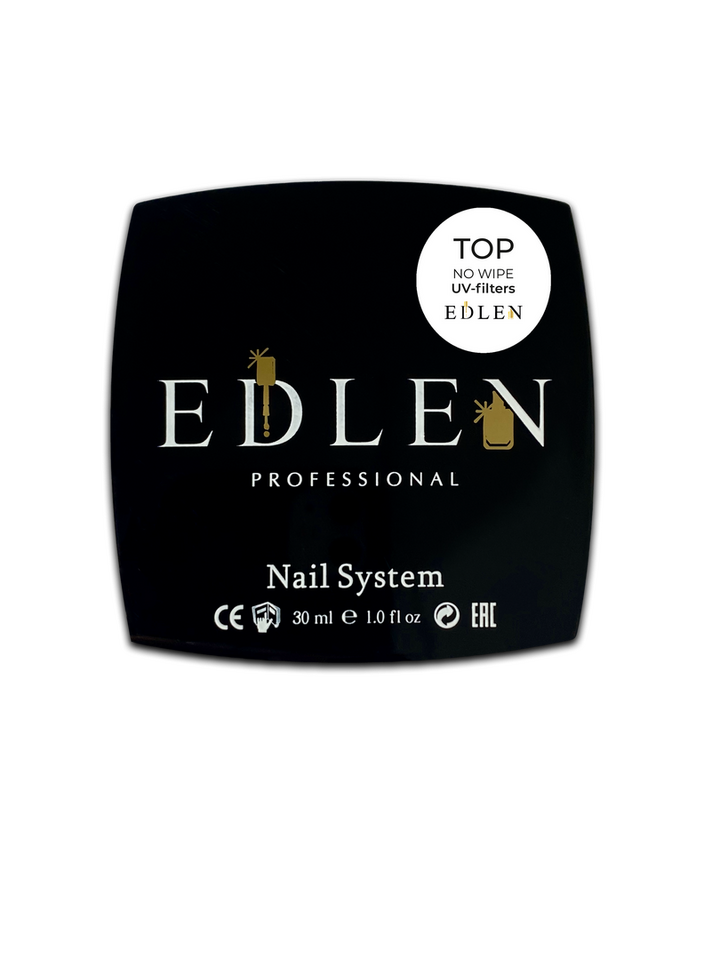 EDLEN. No Wipe Top, with UV-filters, 30 ml, топ без липкого шару з УФ-фільтрами, для світлих відтінків #2