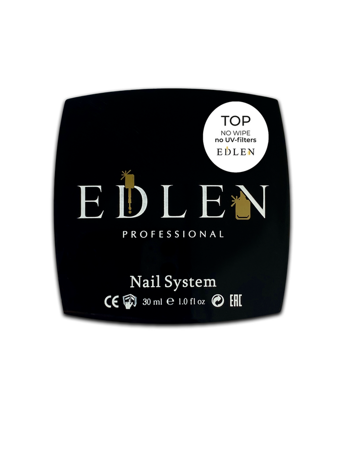 EDLEN. No Wipe Top, no UV-filters, 30 ml, топ без липкого шару, без УФ-фільтрів, для темних відтінків #2