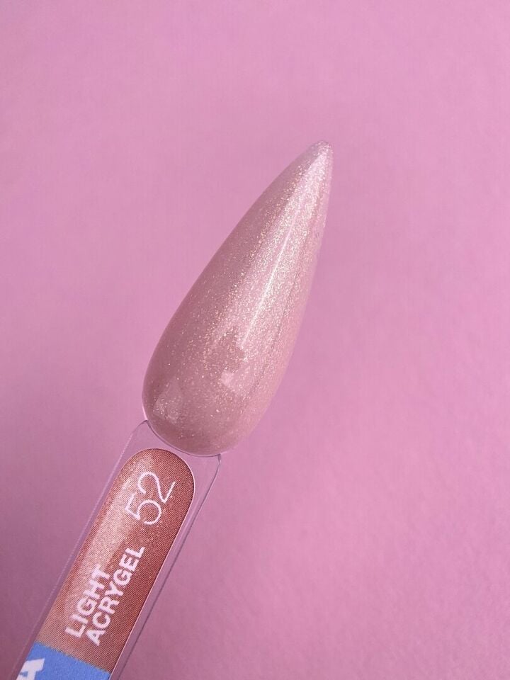 LUNAmoon. Light Acrygel #52 Light beige with shimmer, 13 ml, gel líquido para fortalecer, beige claro con shimmer #3