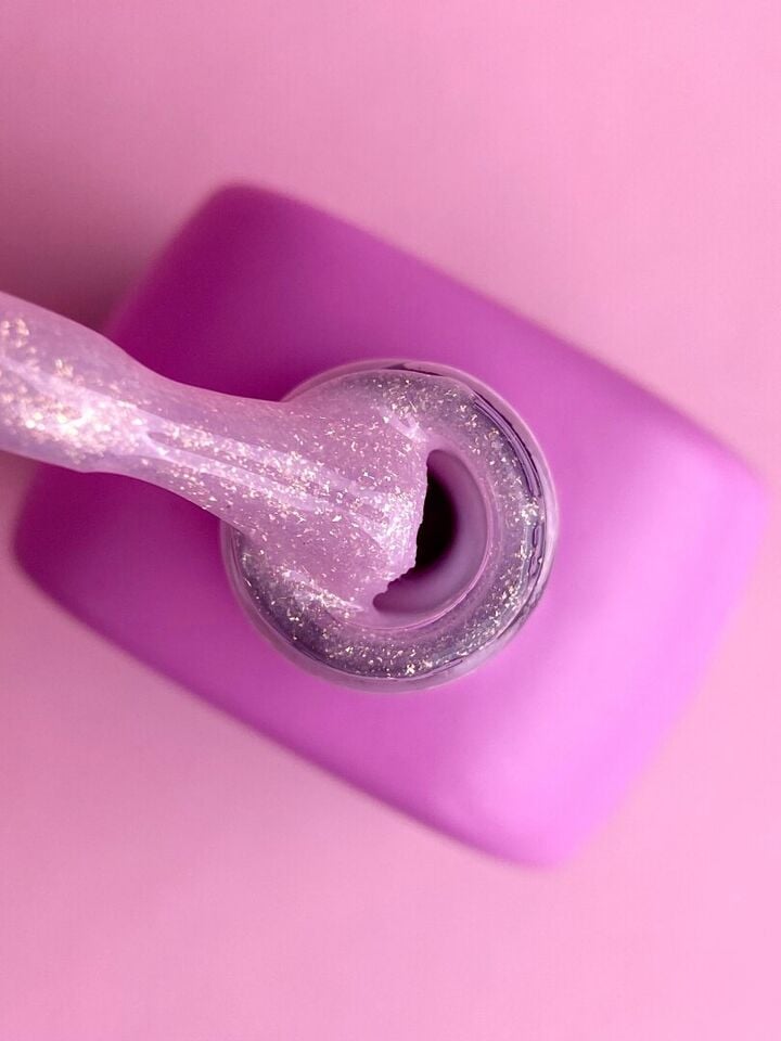 LUNAmoon. Light Acrygel #53 Pink mauve with shimmer, 13 ml, gel líquido para fortalecer, rosa malva con shimmer #2