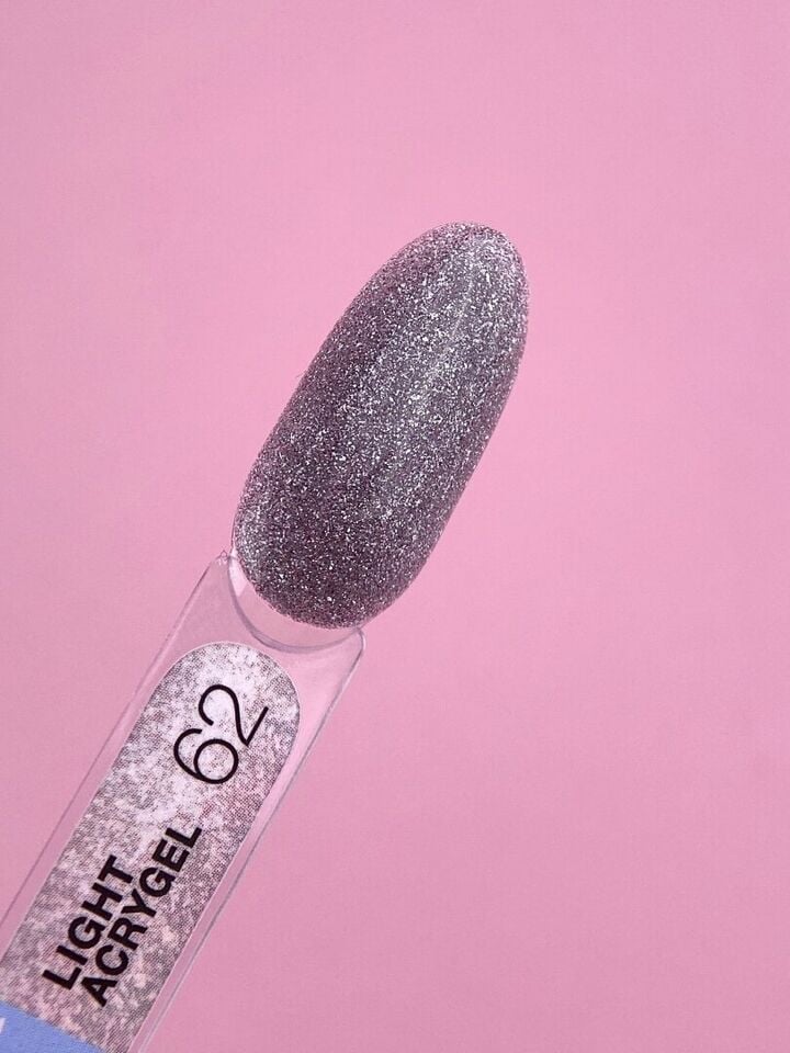 LUNAmoon. Light Acrygel #62 Silver shimmer, 13 ml, світловідбиваючий рідкий гель для укріплення, срібний шимер #4