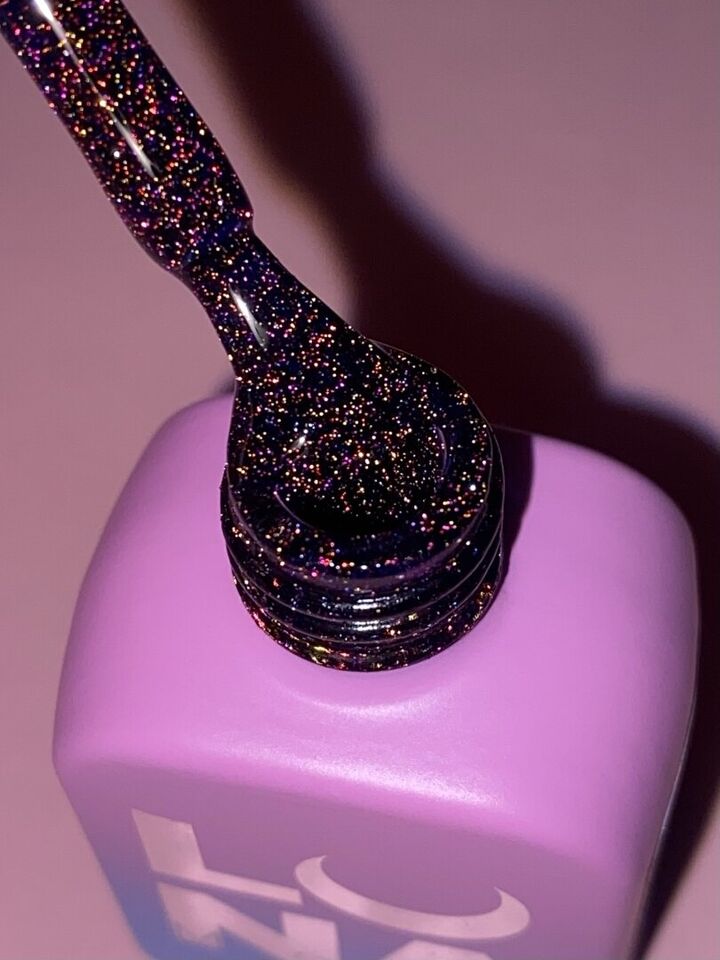 LUNAmoon. Light Acrygel #58 Deep purple with shimmer, 13 ml, світловідбиваючий рідкий гель для укріплення, глибокий фіолетовий з шимером #3