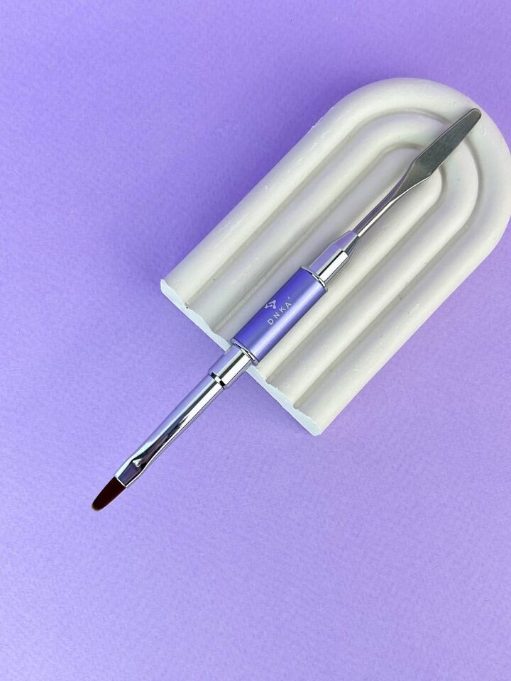 DNKa’ Polygel Brush #0004, Pincel doble cara para poligel con espátula #2