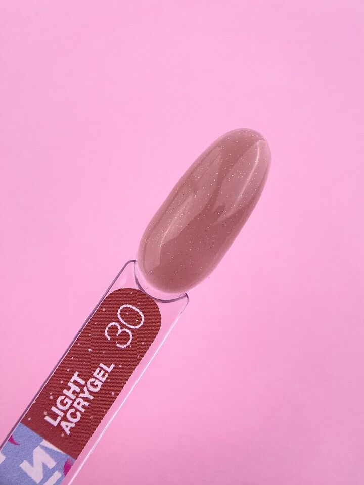 LUNAmoon. Light Acrygel #30 Beige with shimmer, 30 ml, płynny żel, beżowy z shimmerem #2