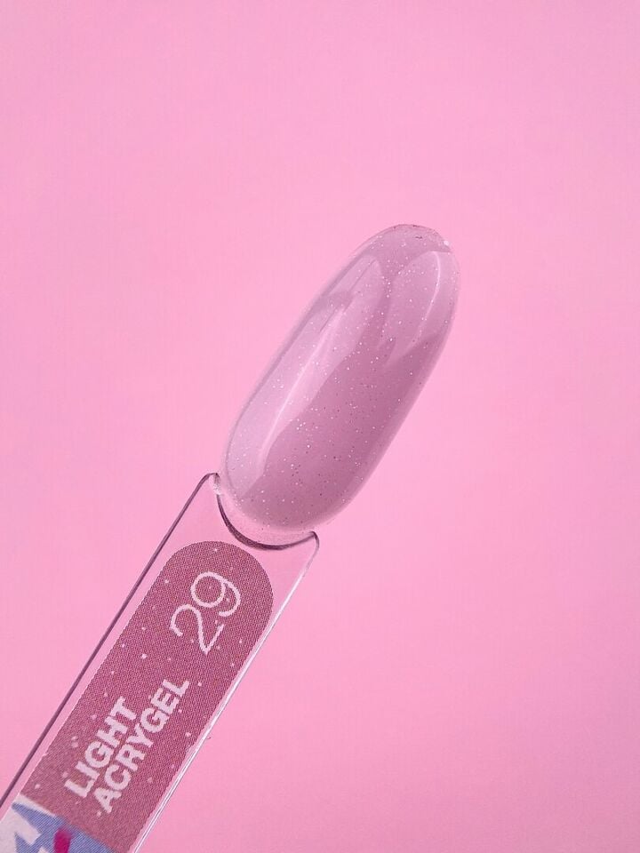 LUNAmoon. Light Acrygel #29 Violet pink with shimmer, 30 ml, gel líquido, violeta-rosa con shimmer #2