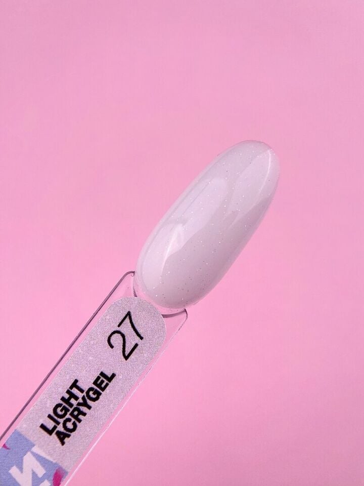 LUNAmoon. Light Acrygel #27 Milky with shimmer, 30 ml, flüssiges Gel, milchig mit Schimmer #3