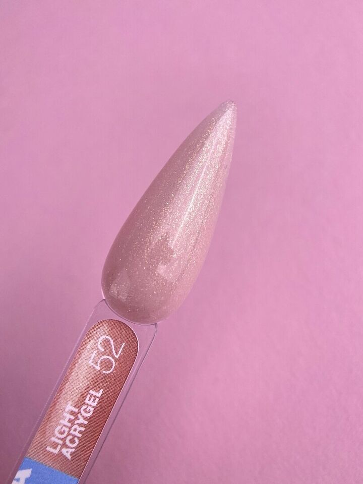 LUNAmoon. Light Acrygel #52 Light beige with shimmer, 30 ml, gel líquido para fortalecimiento, beige claro con shimmer #3