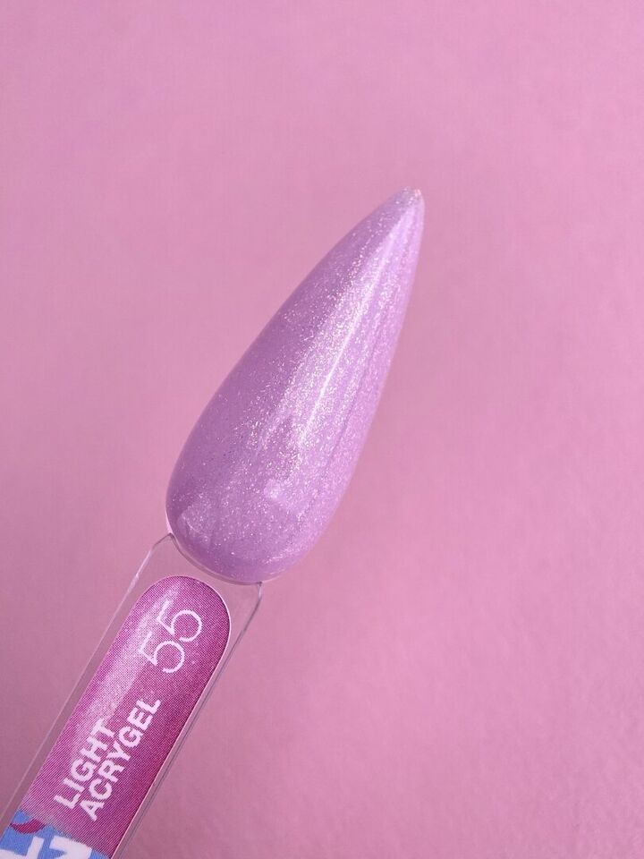 LUNAmoon. Light Acrygel #55 Pink lilac with shimmer, 30 ml, flüssiges Gel zur Verstärkung, pink-flieder mit Schimmer #3