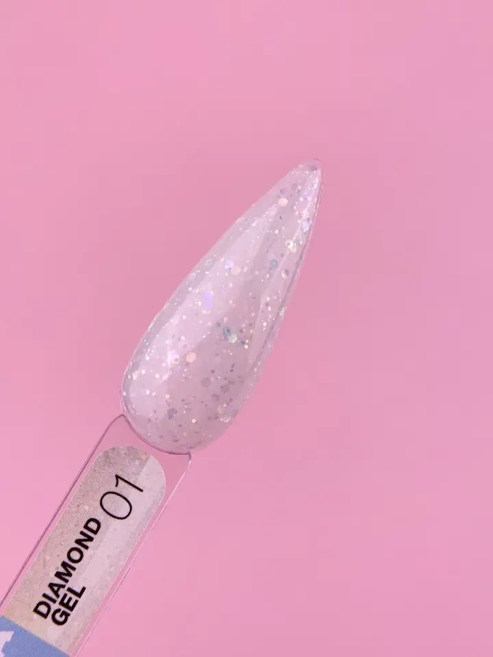 LUNAmoon. Diamond Builder Gel #1, 15 ml, gel per ricostruzione con glitter #2