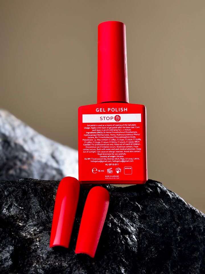 HEYLOVE. Gel Polish, STOP, 15 ml, gel polish, vermelho vivo clássico #5