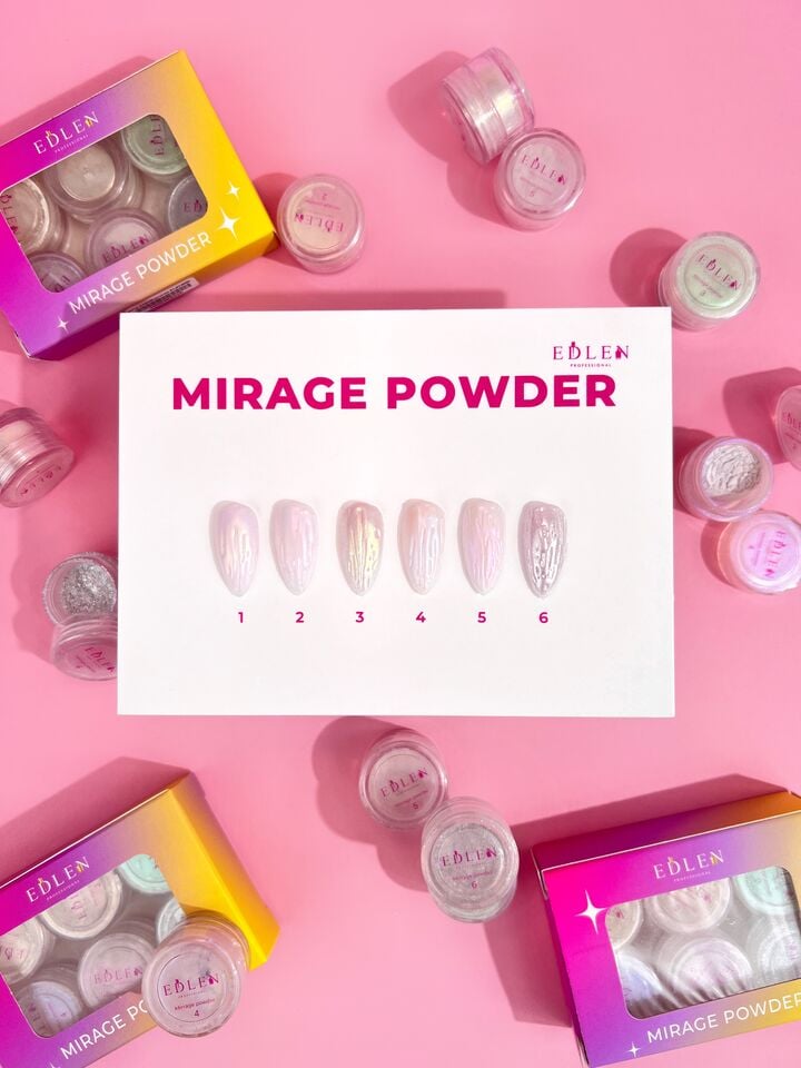 EDLEN. "Mirrage" rainbow powder SET, 6 pcs, набір втирок, 6 шт #2