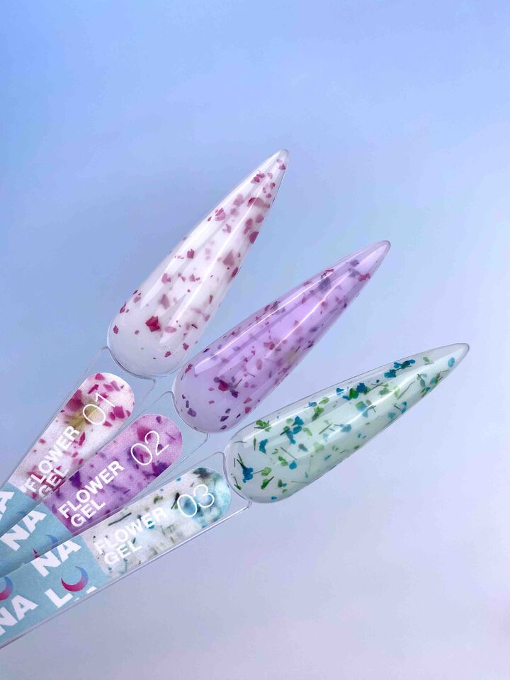 LUNAmoon. Flower Builder Gel #1, 15 ml, gel de construcción con flores secas #2