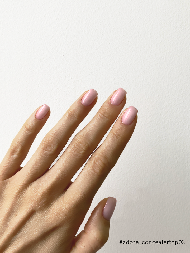 ADORE. Concealer Top coat, №02, Rose, 8 ml. Камуфлюючий топ, молочно-рожевий #3