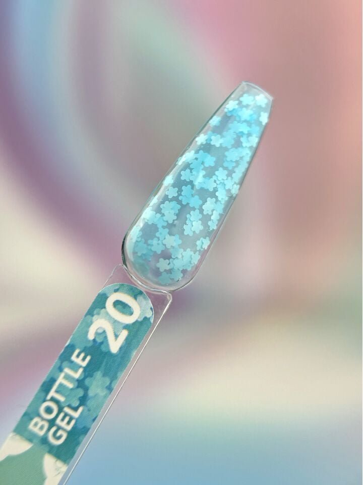You Are Cute. Bottle Gel #20, 15 ml, рідкий гель з білими квіточками #3