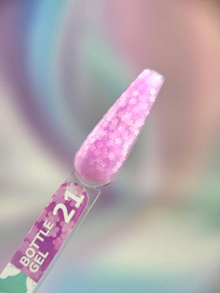 You Are Cute. Bottle Gel #21, 5 ml, рідкий гель з білими квіточками #2