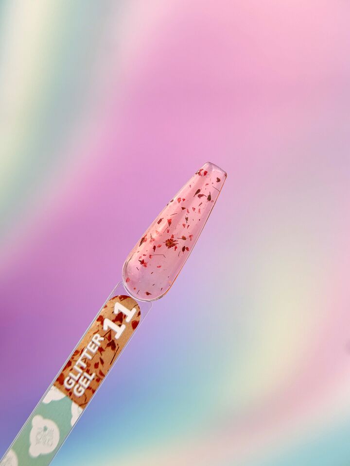 You Are Cute. Glitter Gel #11, 5 ml, Gel trasparente con fiori secchi #3